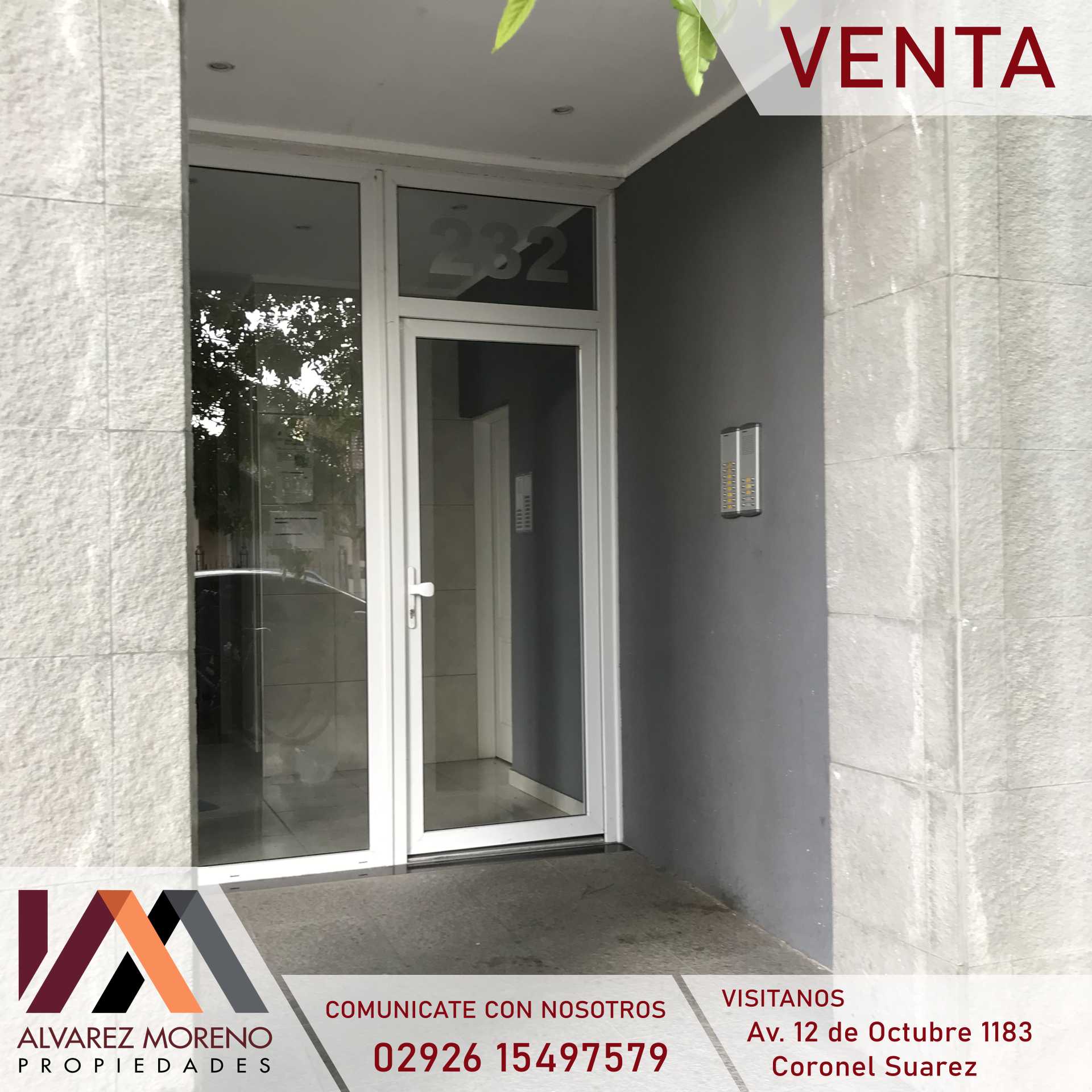 Alvarez Moreno Propiedades - Brinda asesoramiento y soluciones a nuestros clientes en lo que se refiera al mercado inmobiliario. Ventas, tasaciones, alquileres de todo tipo de propiedadesDepto calle Alem 232- Coronel Suárez