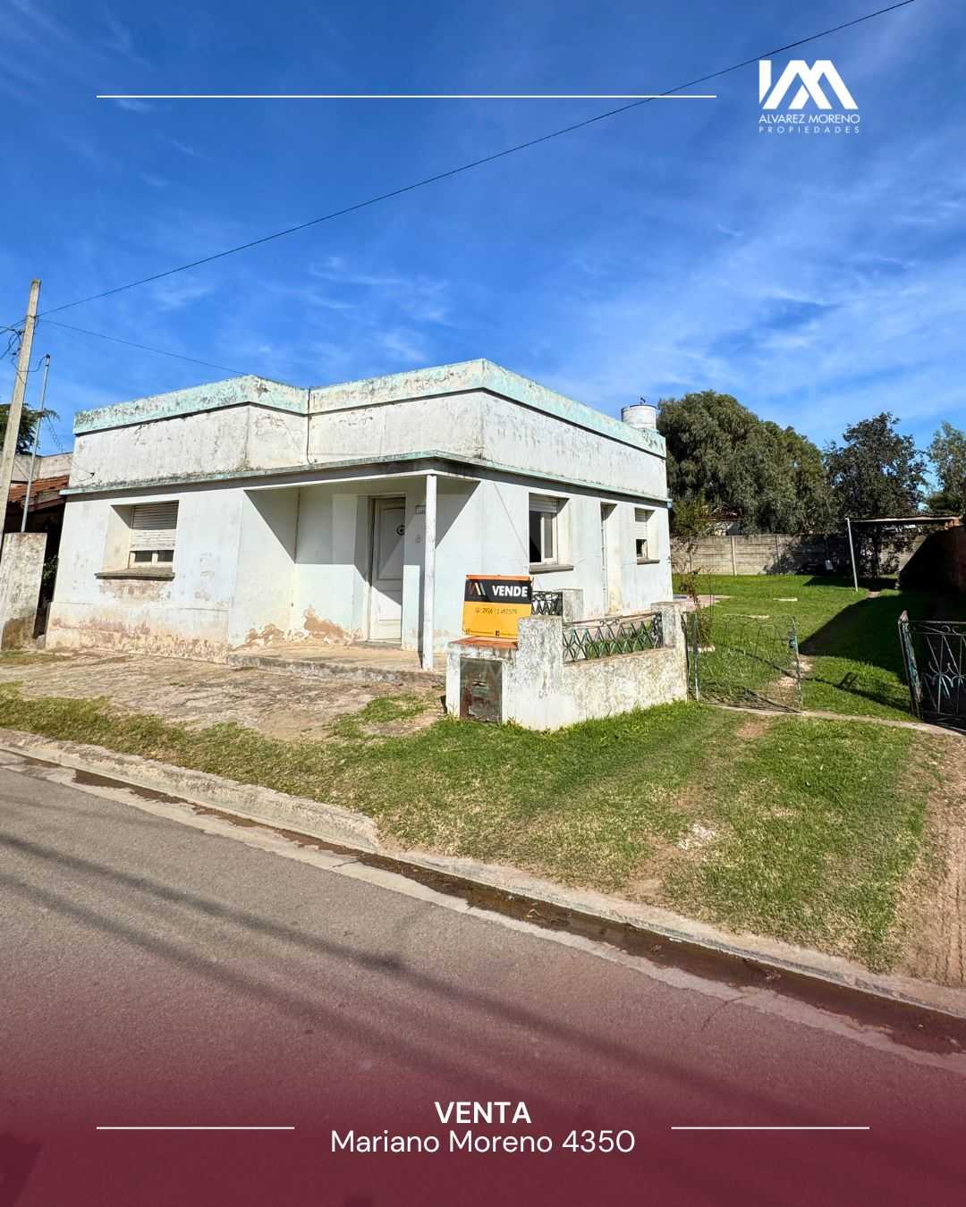 Alvarez Moreno Propiedades - Brinda asesoramiento y soluciones a nuestros clientes en lo que se refiera al mercado inmobiliario. Ventas, tasaciones, alquileres de todo tipo de propiedadesCASA SOBRE CALLE MORENO AL 4350 SAN JOSE