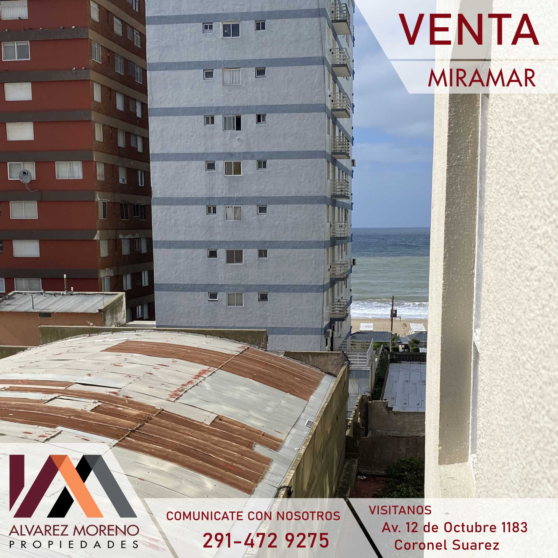 Alvarez Moreno Propiedades - Brinda asesoramiento y soluciones a nuestros clientes en lo que se refiera al mercado inmobiliario. Ventas, tasaciones, alquileres de todo tipo de propiedadesDepto frente al mar- Ciudad de Miramar