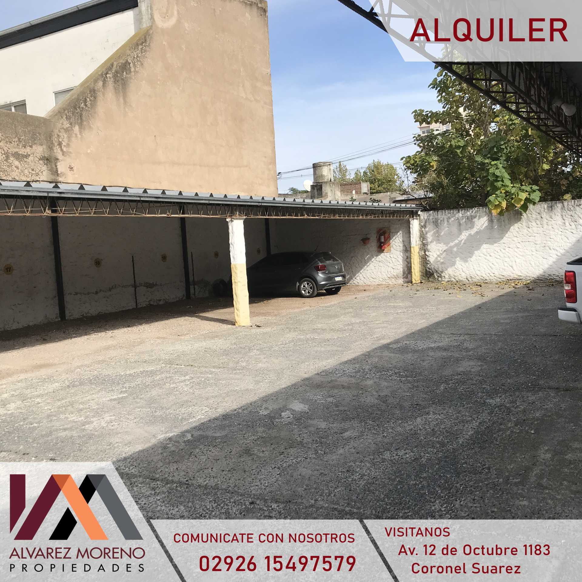 Alvarez Moreno Propiedades - Brinda asesoramiento y soluciones a nuestros clientes en lo que se refiera al mercado inmobiliario. Ventas, tasaciones, alquileres de todo tipo de propiedadesCocheras en pleno Centro!