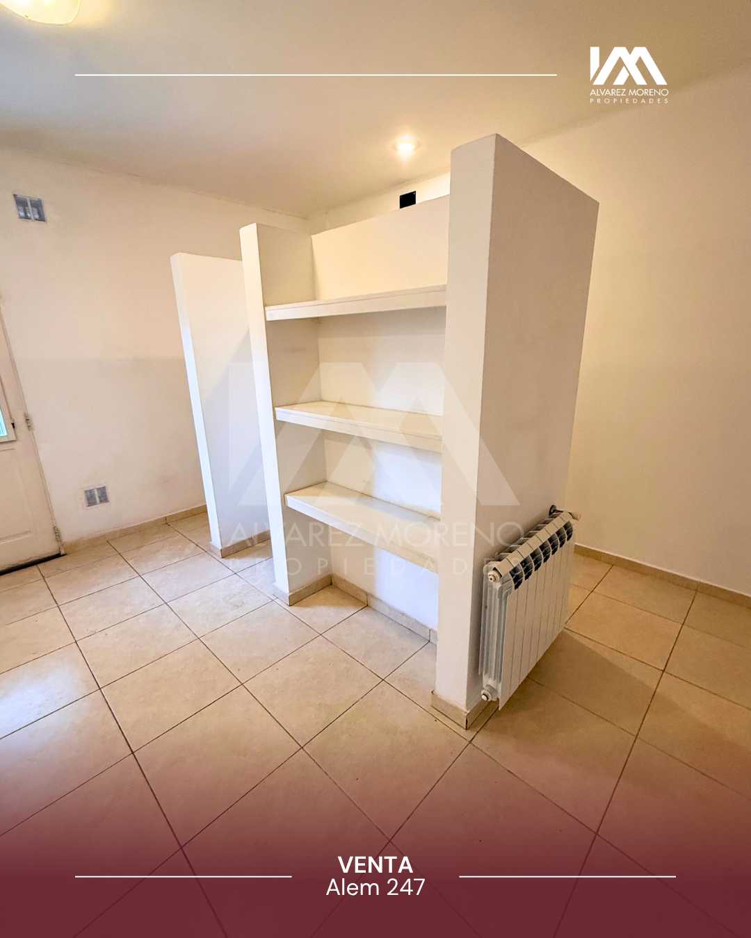 Alvarez Moreno Propiedades - Brinda asesoramiento y soluciones a nuestros clientes en lo que se refiera al mercado inmobiliario. Ventas, tasaciones, alquileres de todo tipo de propiedadesUSD90.000- DEPTO ALEM 247 PLANTA BAJA